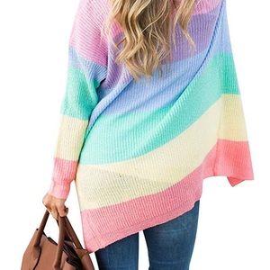 Rainbow cardigan sweater!